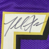 Framed Autographed/Signed Terrell Suggs 33x42 Baltimore Purple Jersey JSA COA