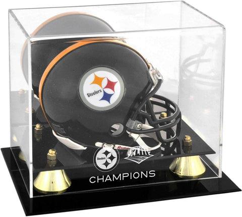 Pittsburgh Steelers Super Bowl XLIII Champs Golden Classic Mini Helmet Logo Case
