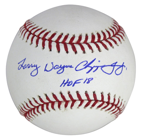 Braves Larry Wayne Chipper Jones Jr. HOF 18 Authentic Signed Oml Baseball BAS