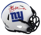 Giants Michael Strahan Authentic Signed Lunar Speed Mini Helmet BAS Witnessed