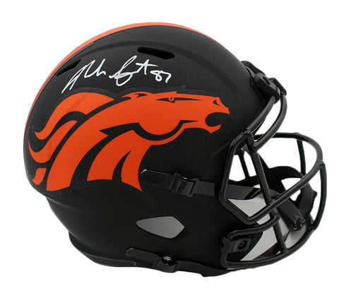 Noah Fant Signed Denver Broncos Speed Full Size Eclipse NFL Helmet