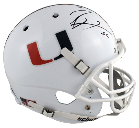 Miami Ray Lewis Authentic Signed White Schutt Full Size Rep Helmet BAS Witnessed