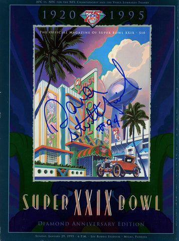 Dana Stubblefield Autographed/Signed Super Bowl XXIX Program Beckett 37404
