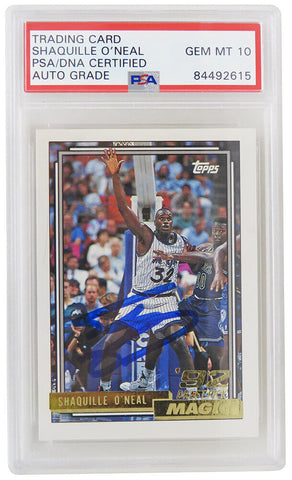 Shaquille O'Neal Autographed Magic 1992 Topps GOLD Rookie Card #362(PSA Auto 10)