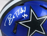 Bill Bates Autographed Dallas Cowboys Flash Speed Mini Helmet-Prova *White