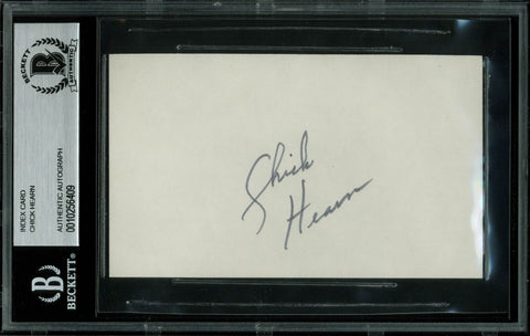 Lakers Chick Hearn Authentic Signed 3x5 Index Card Autographed BAS Slabbed