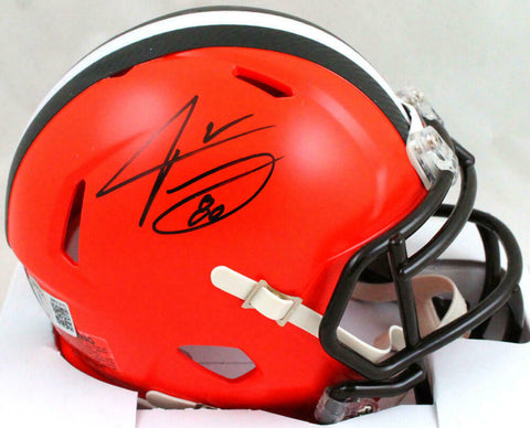 Jarvis Landry Signed Cleveland Browns Speed Mini Helmet-Beckett W Hologram *Blk