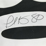 Autographed/Signed PLAXICO BURRESS Pittsburgh Black Football Jersey JSA COA Auto