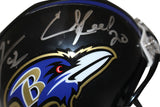 Ray Lewis & Ed Reed Signed Baltimore Ravens VSR4 Mini Helmet Beckett 38887