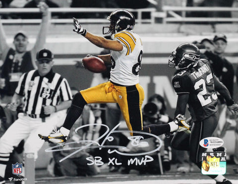 Hines Ward Signed Steelers 8x10 FP B&W Spotlight Photo w/ Insc- Beckett W Auth