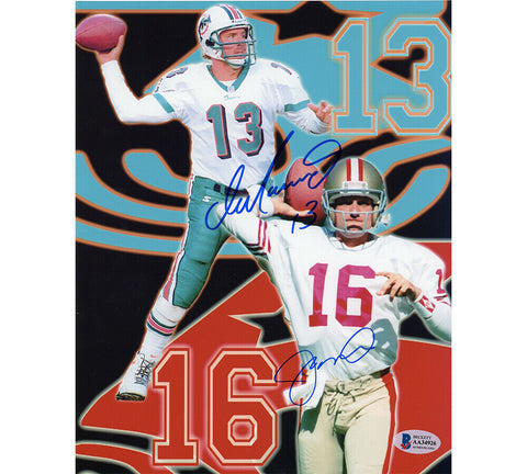 Joe Montana & Dan Marino Signed Unframed 8x10 NFL Photo
