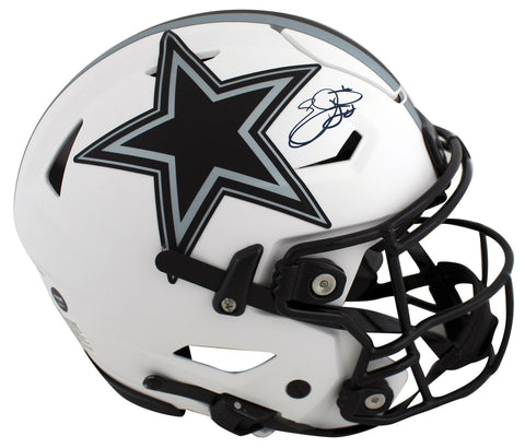 Cowboys Emmitt Smith Signed Lunar Speed Flex Full Size Helmet BAS Witnessed