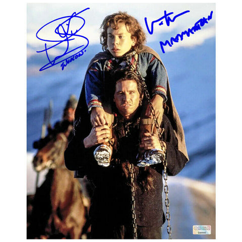 Val Kilmer, Warwick Davis Autographed Willow and Madmartigan 8x10 Scene Photo