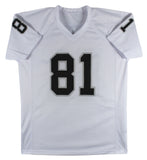 Tim Brown Authentic Signed White Pro Style Jersey Autographed BAS Witnessed