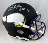 Randy Moss Autographed Minn Vikings F/S Flat Black Helmet w/ HOF- JSA W Auth *Wh