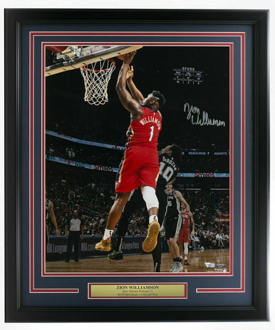 Zion Williamson Signed Framed New Orleans Pelicans 16x20 Vertical Photo Fanatics