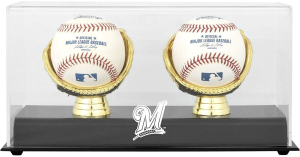 Milwaukee Brewers Gold Glove Double Baseball Logo Display Case