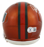 Ray Lewis Signed Miami Hurricanes Flash Speed Mini Helmet (Beckett) Ravens L.B.
