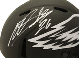 Miles Sanders Autographed Philadelphia Eagles Eclipse Mini Helmet Beckett 35972