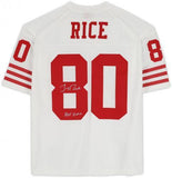 Jerry Rice 49ers SignedMitchell & Ness Rep Jersey w/"HOF 2010" Insc