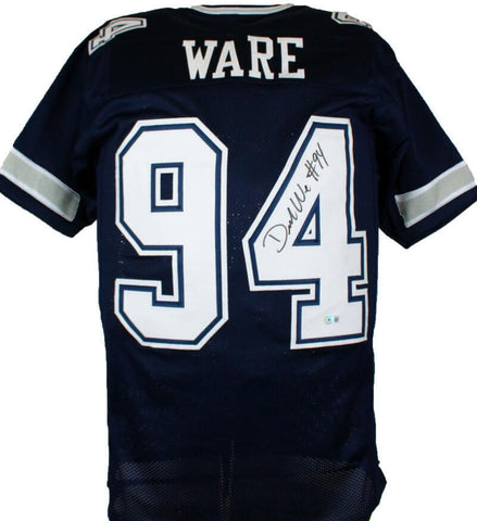 DeMarcus Ware Autographed Blue Pro Style Jersey-Beckett W Hologram *Black