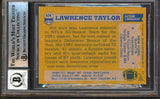 Giants Lawrence Taylor Authentic Signed 1982 Topps #434 Card Auto 10 BAS Slabbed