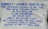 Emmitt Smith Signed Dallas Cowboys Career Highlight Stat Jersey (Prova) HOF 2010