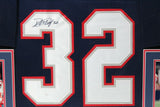 DEVIN MCCOURTY (Patriots blue SKYLINE) Signed Autographed Framed Jersey JSA