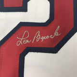 Autographed/Signed Lou Brock St. Louis White Baseball Jersey JSA COA Auto