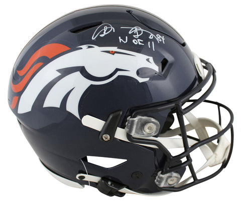 Broncos Shannon Sharpe "HOF 11" Signed Speed Flex Full Size Helmet BAS Witnessed