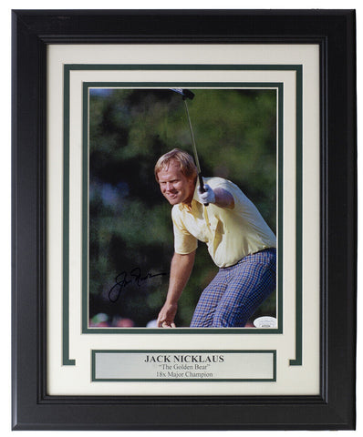 Jack Nicklaus Signed Framed 8x10 Putting Golf Photo JSA