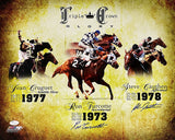 Ron Turcotte Steve Cauthen Signed 16x20 Triple Crown Collage Photo JSA Hologram