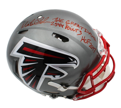 Morten Andersen Signed Atlanta Falcons Speed Authentic Flash Helmet With 3 Insc