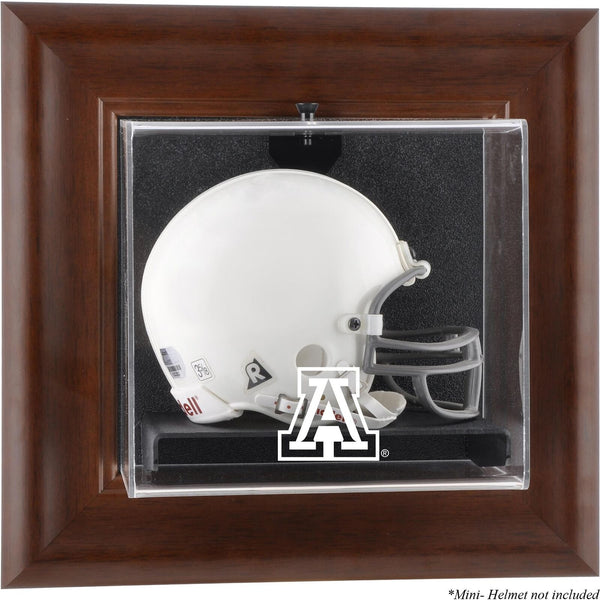 Arizona Wildcats Brown Framed Wall-Mountable Mini Helmet Display Case