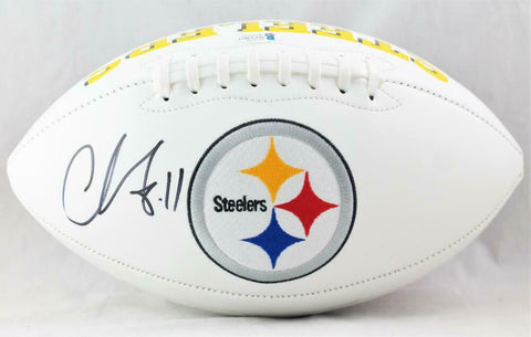 Chase Claypool Autographed Pittsburgh Steelers Logo Football- Beckett W *Black