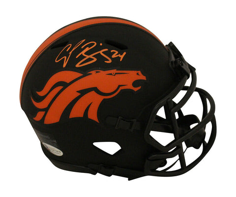 Champ Bailey Autographed Denver Broncos Eclipse Mini Helmet BAS 31252