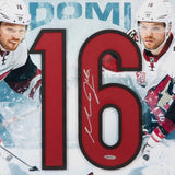 MAX DOMI Autographed Jersey Number "Introduction" 28 x 18 Framed Piece UDA