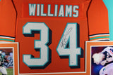 RICKY WILLIAMS (Dolphins orange SKYLINE) Signed Autographed Framed Jersey JSA