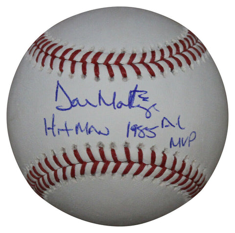 Don Mattingly Signed New York Yankees OML Baseball Hitman & MVP BAS 33678
