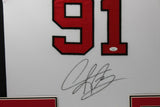 DENNIS RODMAN (Bulls white TOWER) Signed Autographed Framed Jersey JSA