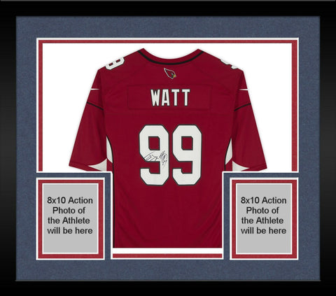 Framed J.J. Watt Arizona Cardinals Autographed Red Nike Game Jersey