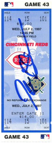 Deion Sanders Signed Cincinnati Reds 7/2/1997 vs Brewers Ticket BAS 37215