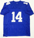 Y.A. Tittle Autographed Blue Pro Style Jersey W/ HOF- JSA W Authenticated *M4