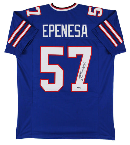 A.J. Epenesa Authentic Signed Blue Pro Style Jersey Autographed BAS Witnessed