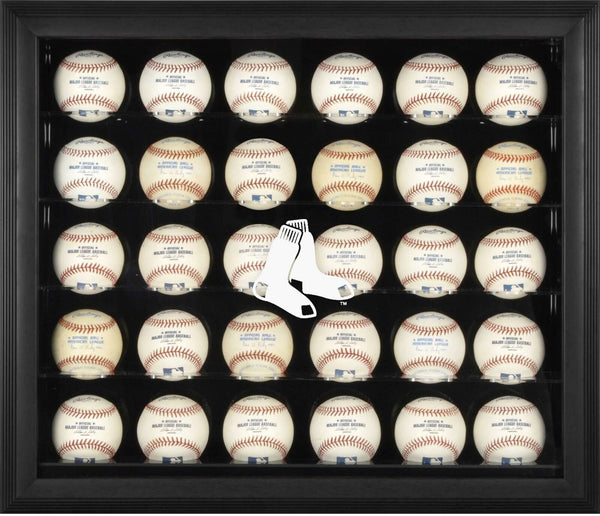 Boston Red Sox (2009-Present) Logo Black Framed 30-Ball Display Case