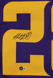 Adrian Peterson Authentic Signed Purple Pro Style Jersey w/ Yellow #'s BAS Wit