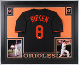 Cal Ripken Jr. Signed Baltimore Orioles 35x43 Custom Framed Jersey (JSA COA)
