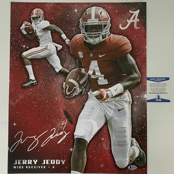 Autographed/Signed JERRY JEUDY Alabama Crimson Tide 16x20 College Photo BAS COA