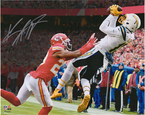 Keenan Allen Los Angeles Chargers Signed 16" x 20" Leaping Catch vs Chiefs Photo
