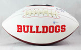 Roquan Smith Signed Georgia Bulldogs Logo Football w/Insc- Beckett W Auth *Stack